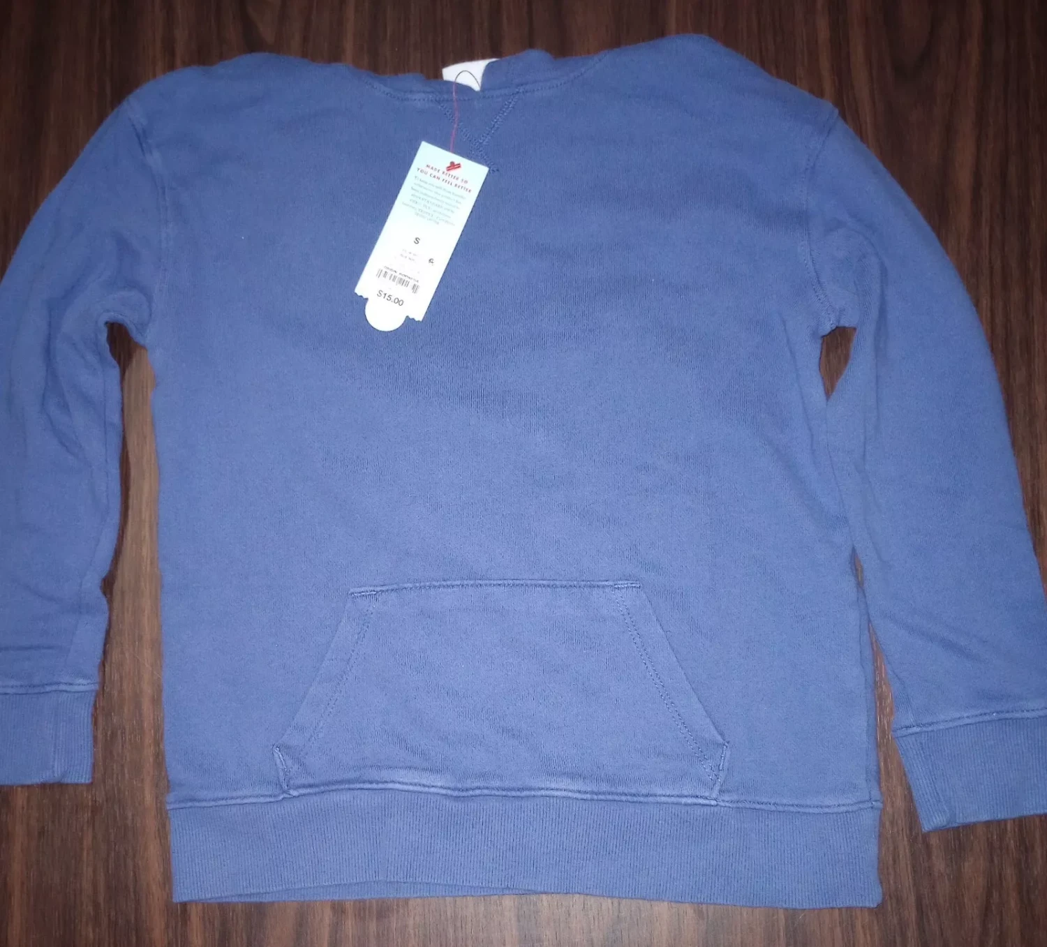 Cat & Jack Kids Hooded Sweatshirt With Pullover Blue Small Pocket
