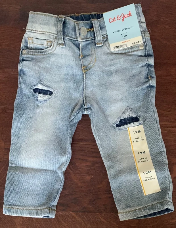 Cat & Jack Mid-Rise Vintage Ankle Straight light blue Jeans, toddler