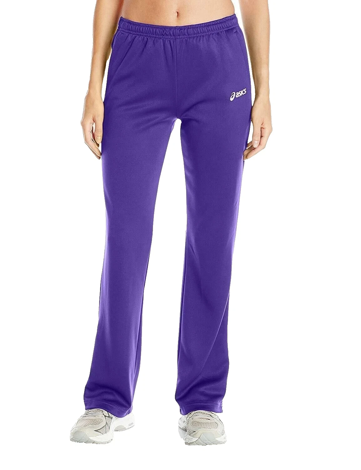 Asics Cali Purple Volleyball Warmup Training Pants Womens Sz M Medium Pockets